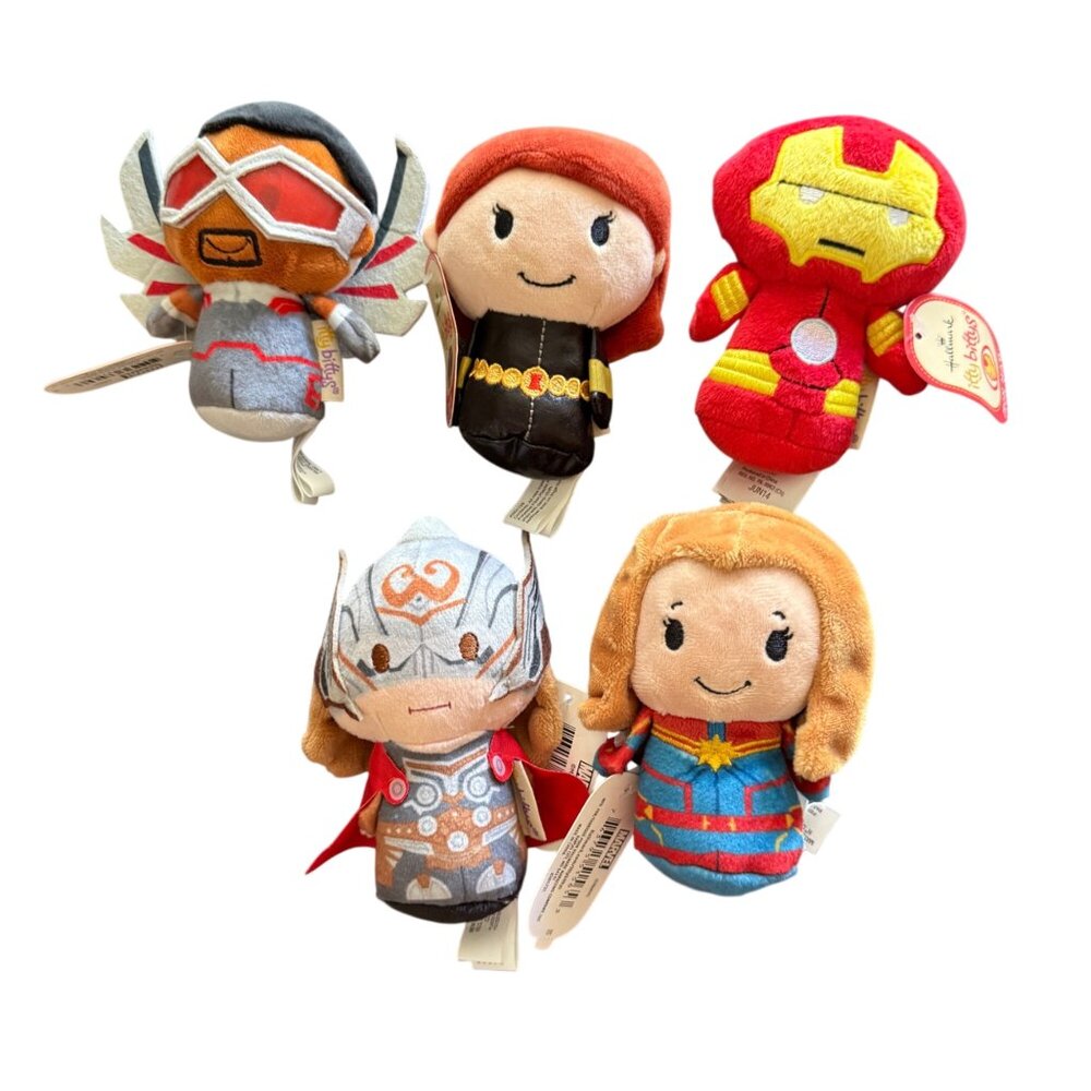 Marvel Itty Bittys Plush Set Of 5: Iron Man Black Widow Falcon Jane Foster Thor